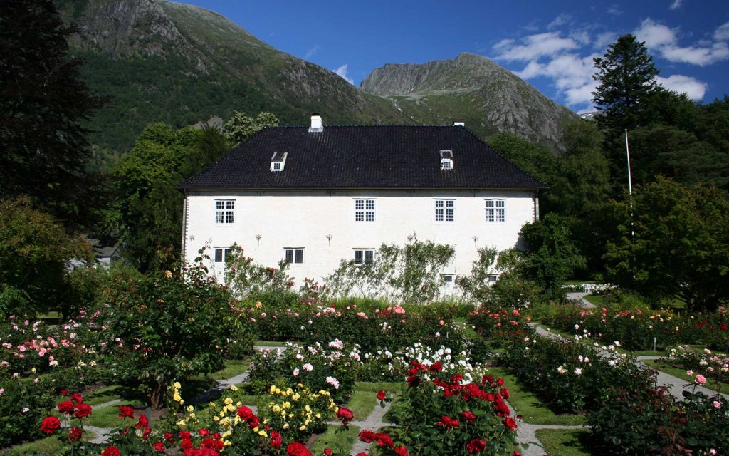 Rose garden at Baroniet Rosendal, Hardanger, Norway