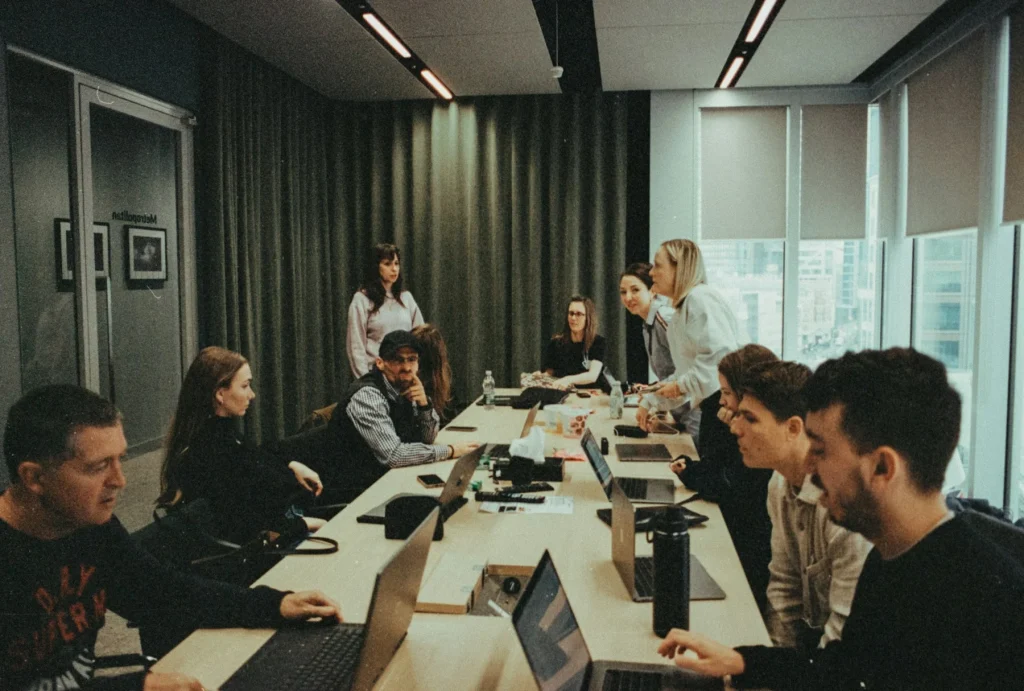 Team in a working meeting