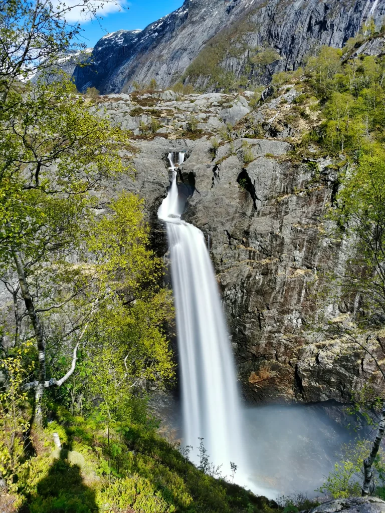 Månafossen waterfall in Frafjord, Norway
