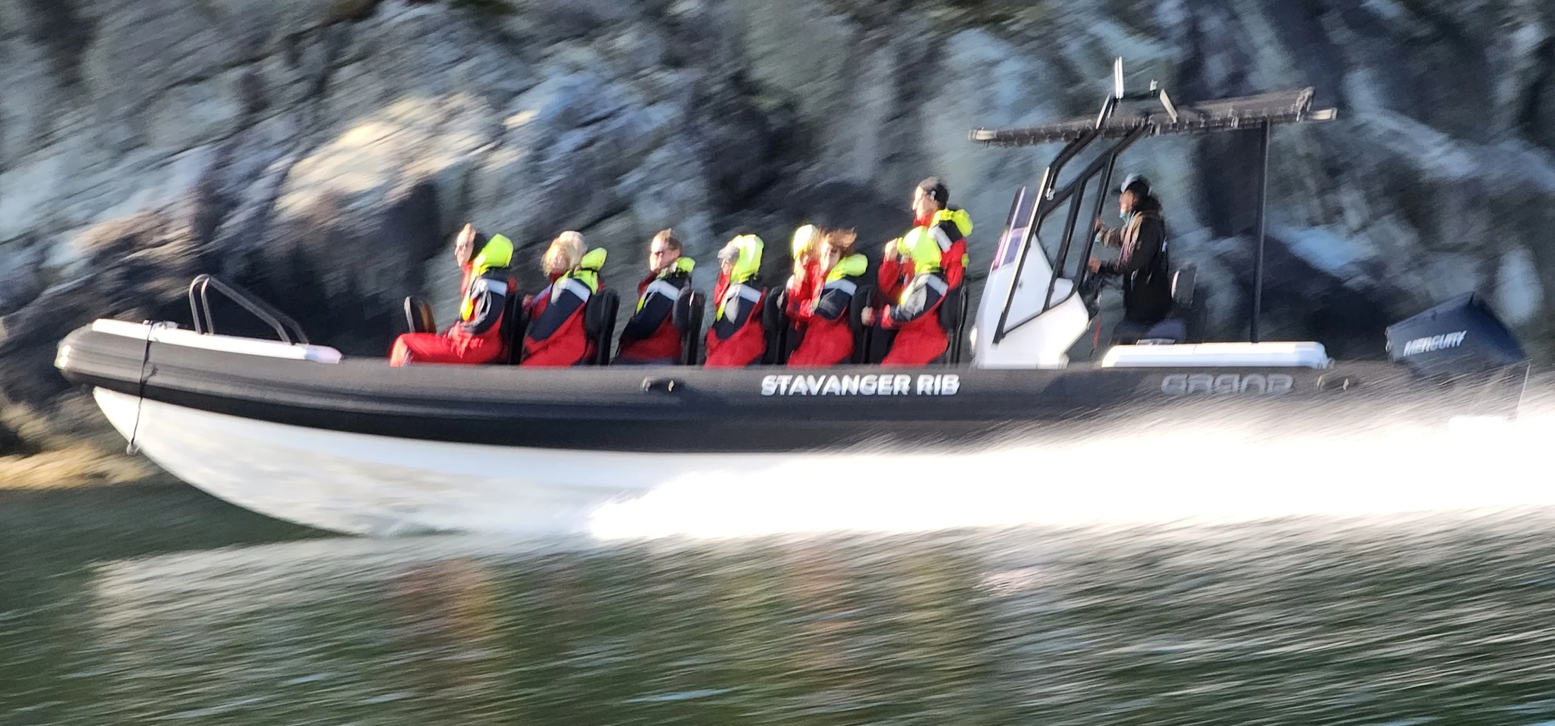 RIB boat on Lysefjord