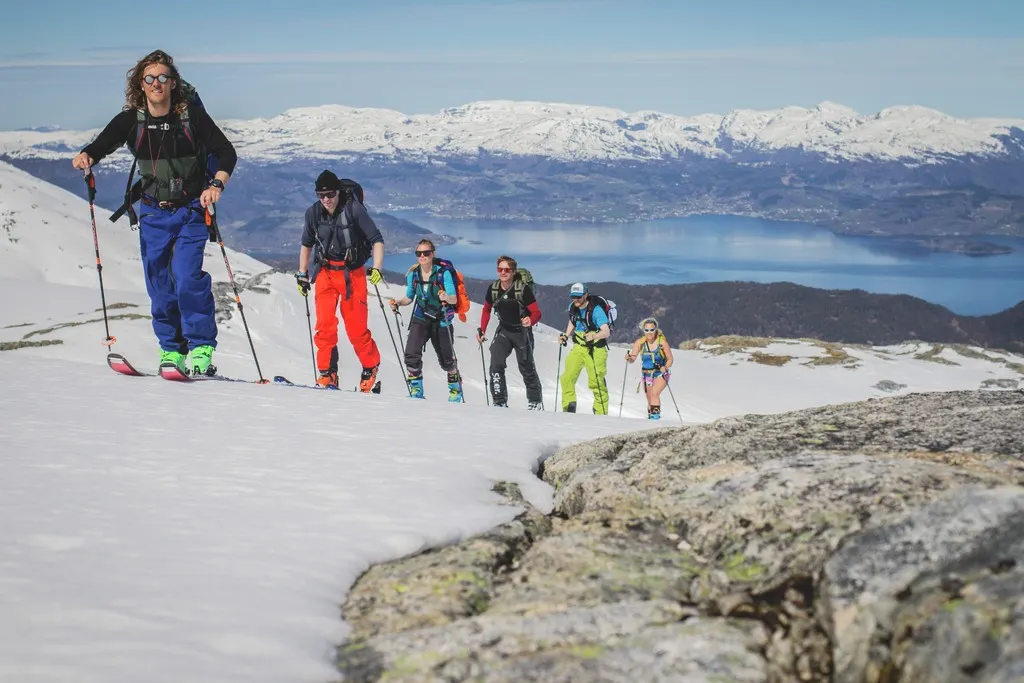 Summer skiing on Folgefonna glacier in Norway