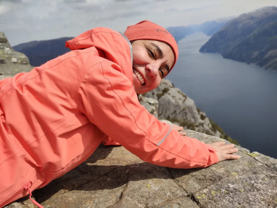 View over Lysefjord from Preikestolen on a private guided hike, Norway