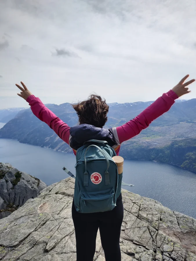Nalida on a private guided hike to Preikestolen, Norway
