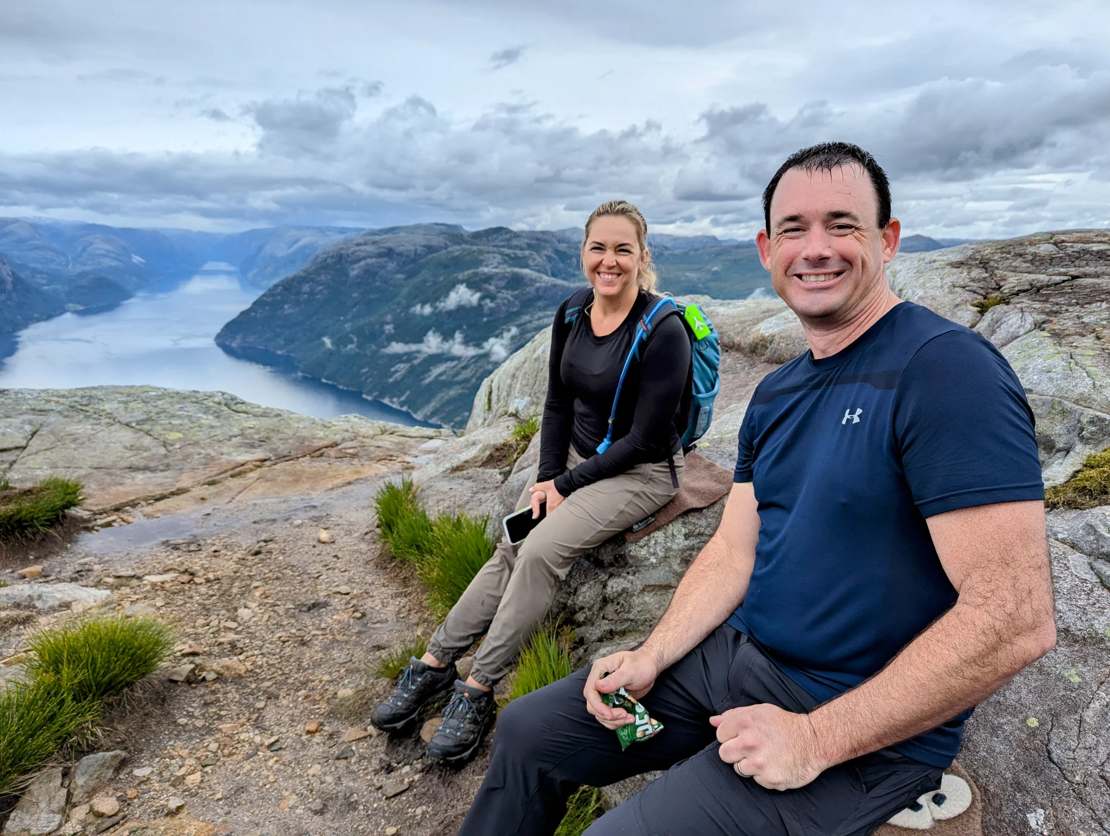 Rebecca and John on their private Lysefjord and Preikestolen day, Norway