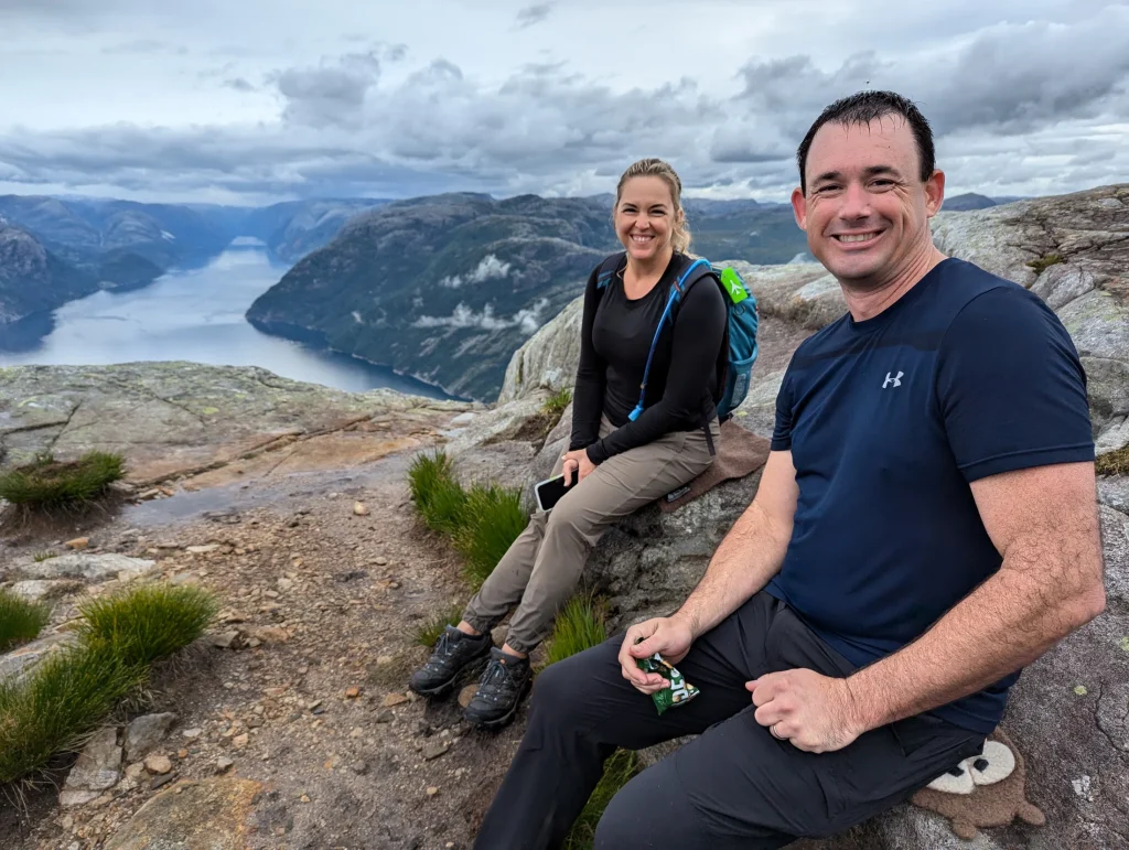 Rebecca and John during their private Lysefjord and Preikestolen experience in Norway