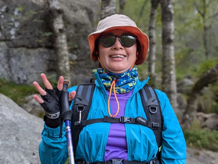 Group from South Korea on a guided hike to Pulpit Rock, Norway