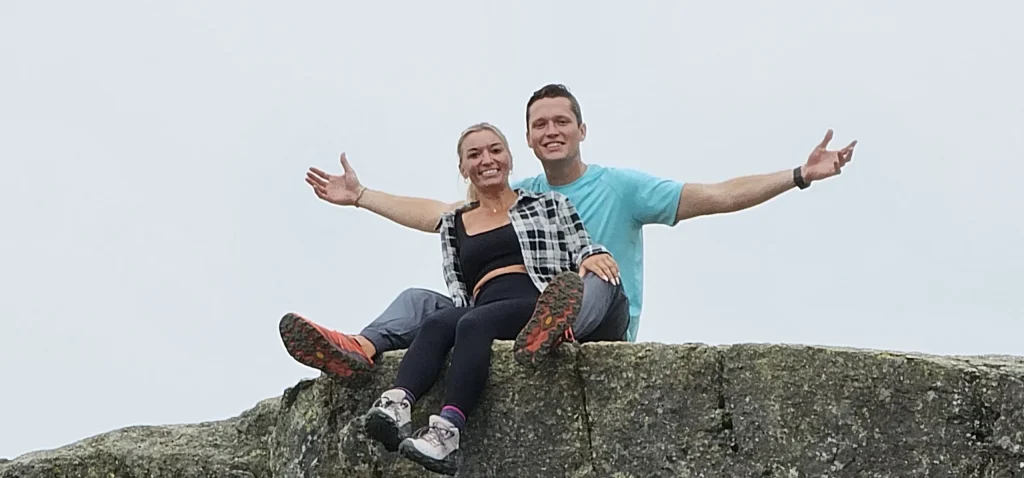 Trev and Chels at Preikestolen above Lysefjord in Norway