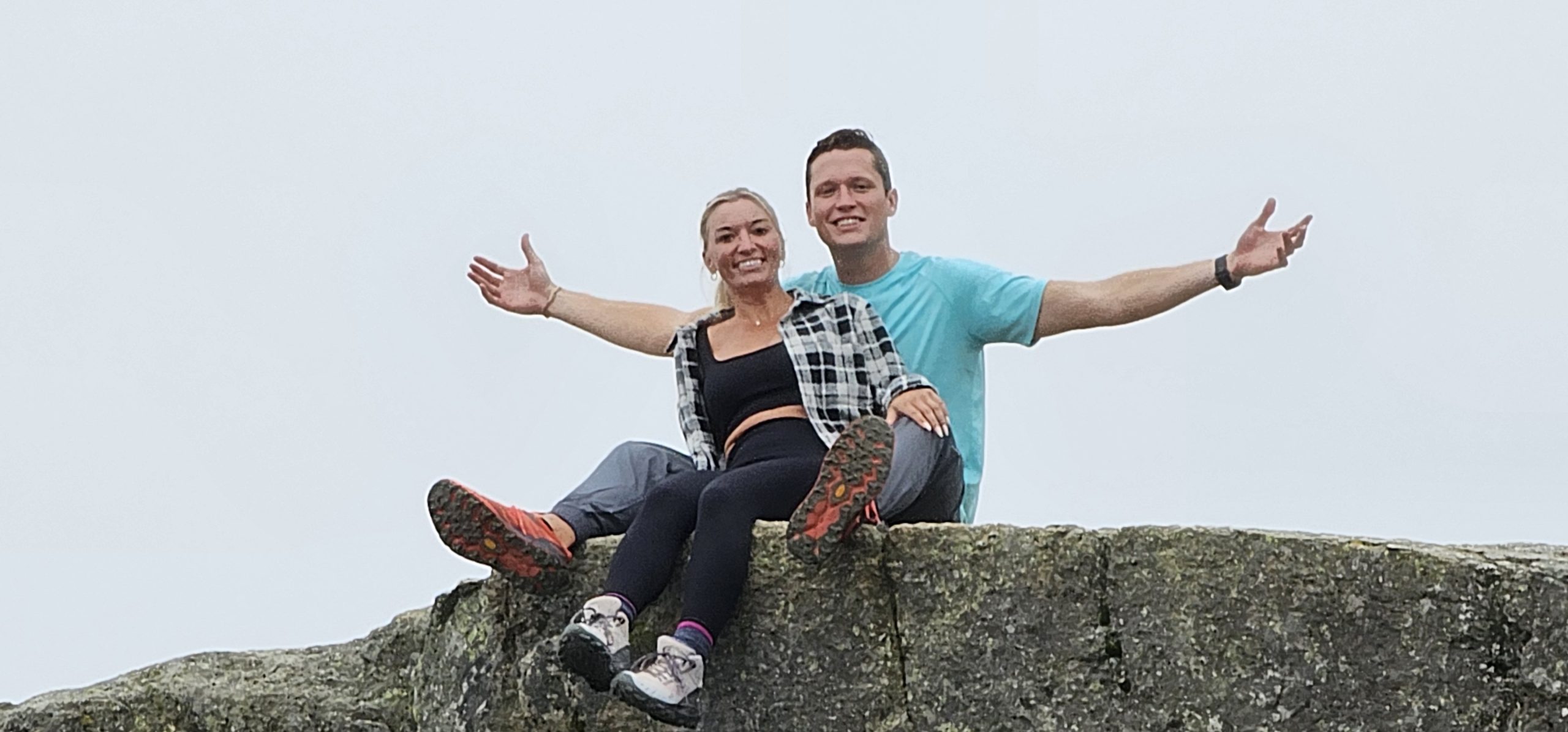 Trev and Chels on top of Preikestolen