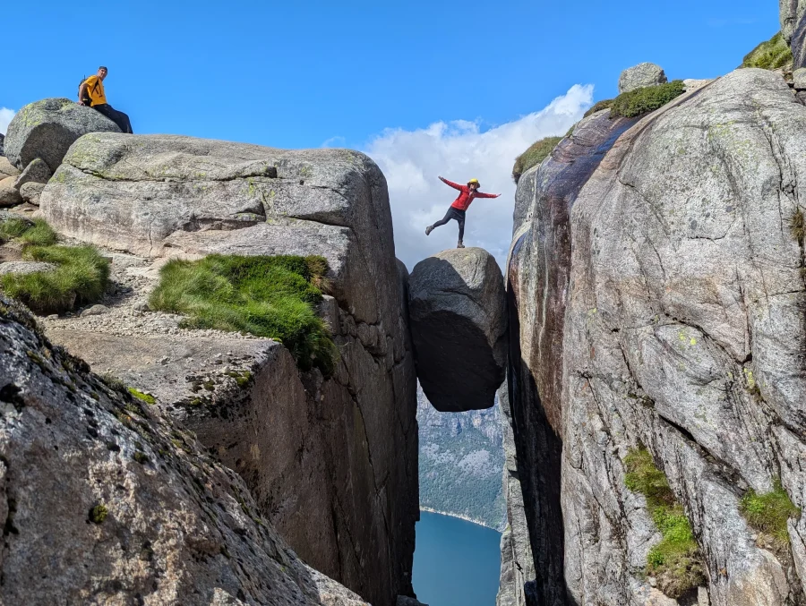 View near Kjeragbolten above Lysefjord, Norway